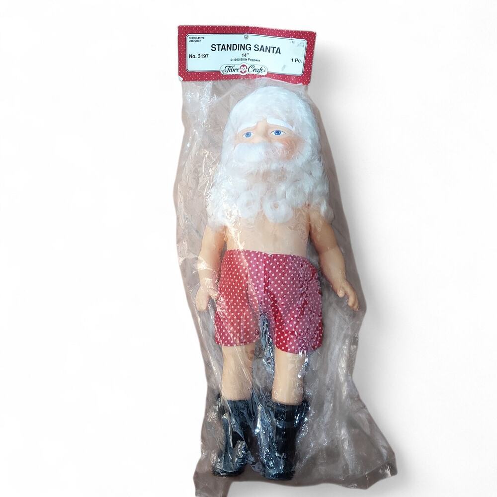Fibre Craft Standing Santa Doll 14" Base Billie Peppers Holiday 3197 Vintage